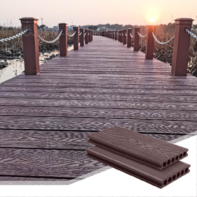 Wear Resistant Moisture Resistant Embossing WPC Outdoor Decking Flooring Boards