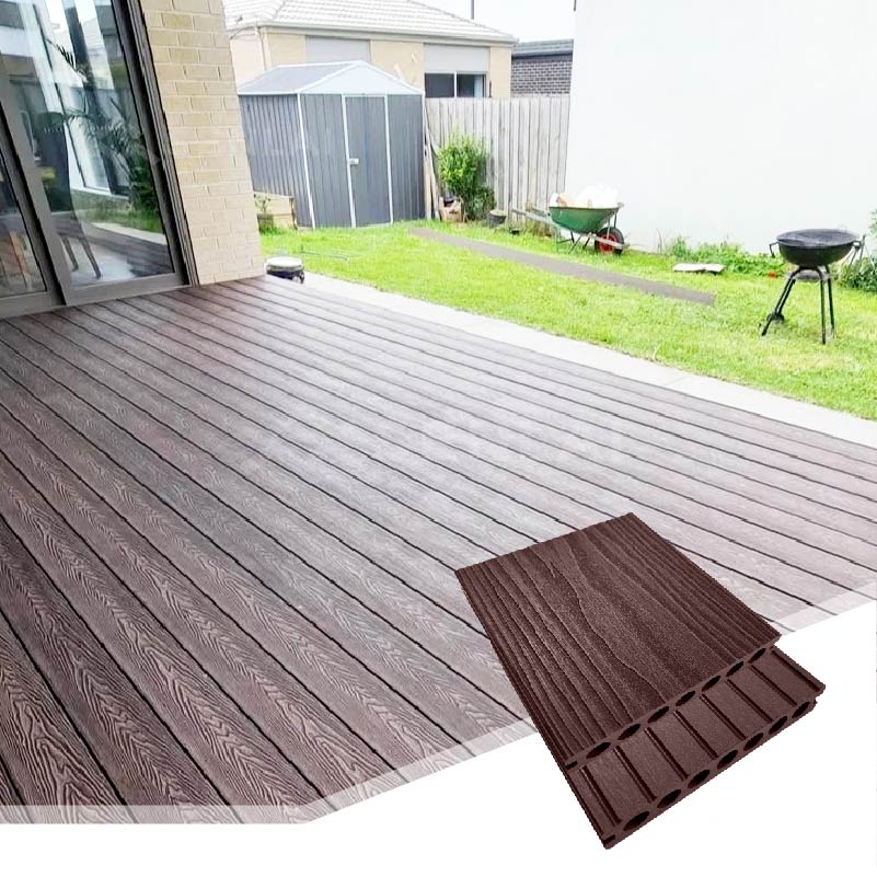 Outdoor WPC Decking Boards 3D Embossed 7 Round Hole