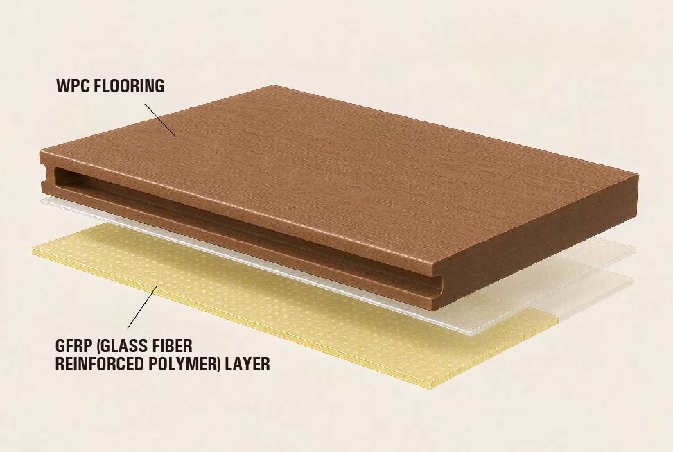 GFRP reinforced WPC decking